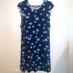 Navy Floral Shift Dress